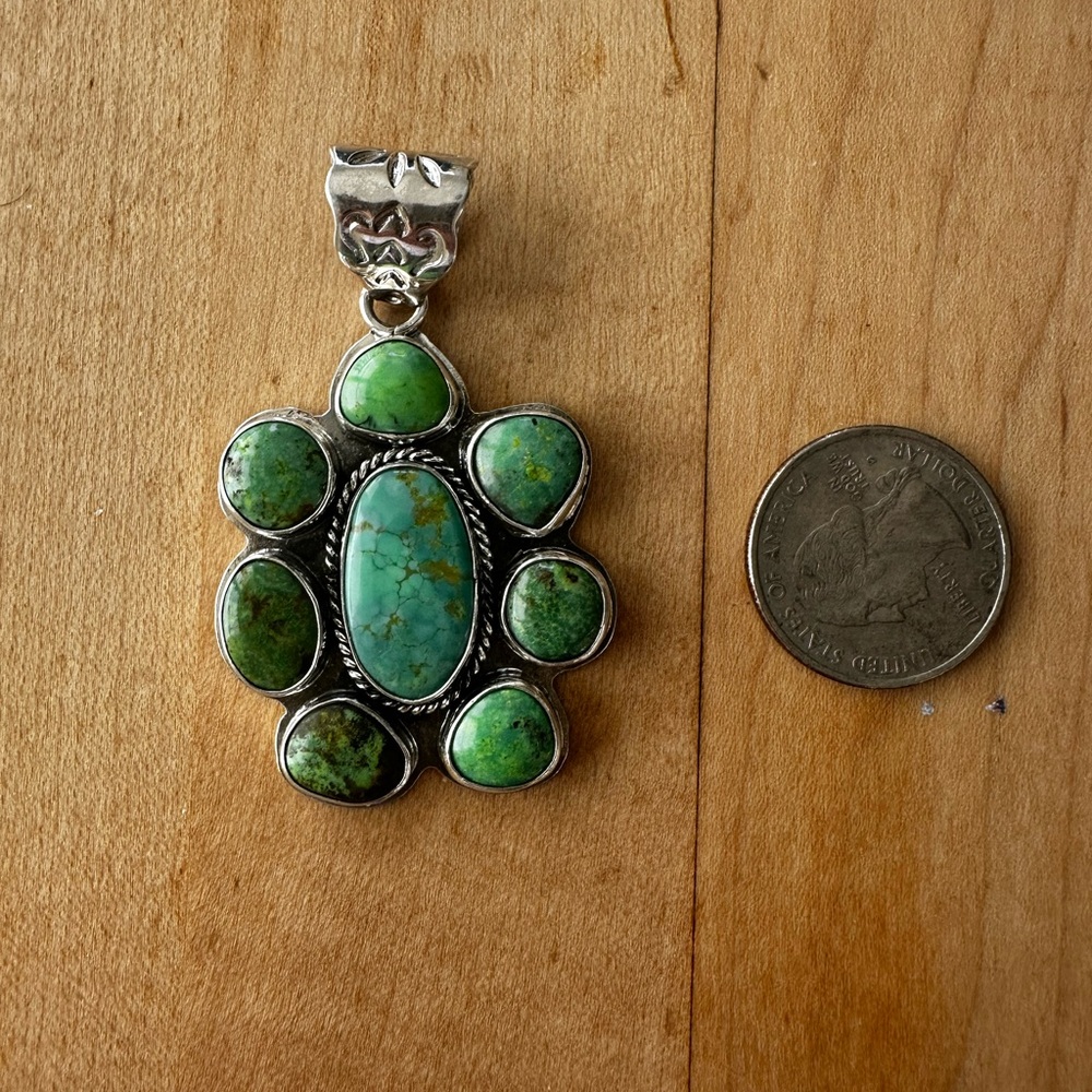 Native made pixie turquoise pendant